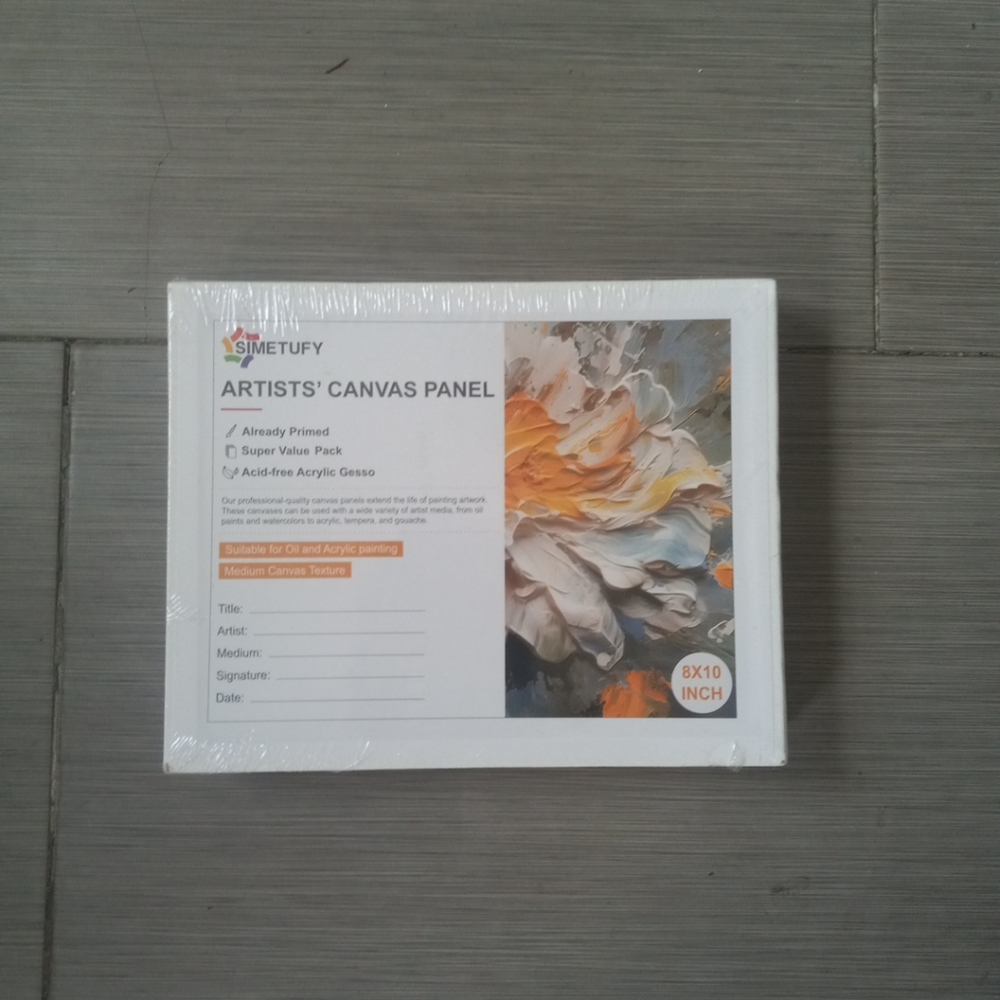 SIMETUFY Artist's Canvas Panels 8 x 10 Inches Super Value Pack Artist Media 24